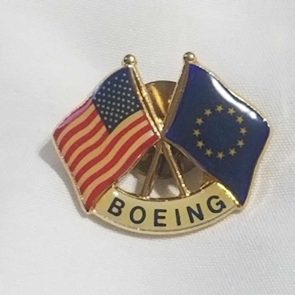 Boeing America Europe Flag Pin